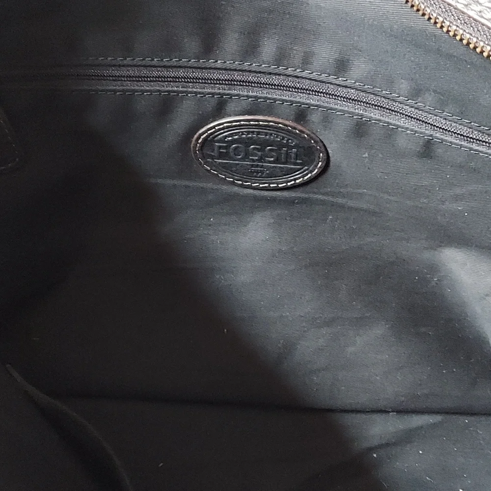 Y2K FOSSIL PEBBLE LEATHER MESSENGER EXECUTIVE BAG BLACK ISSUE NO. 1954 - EUC!